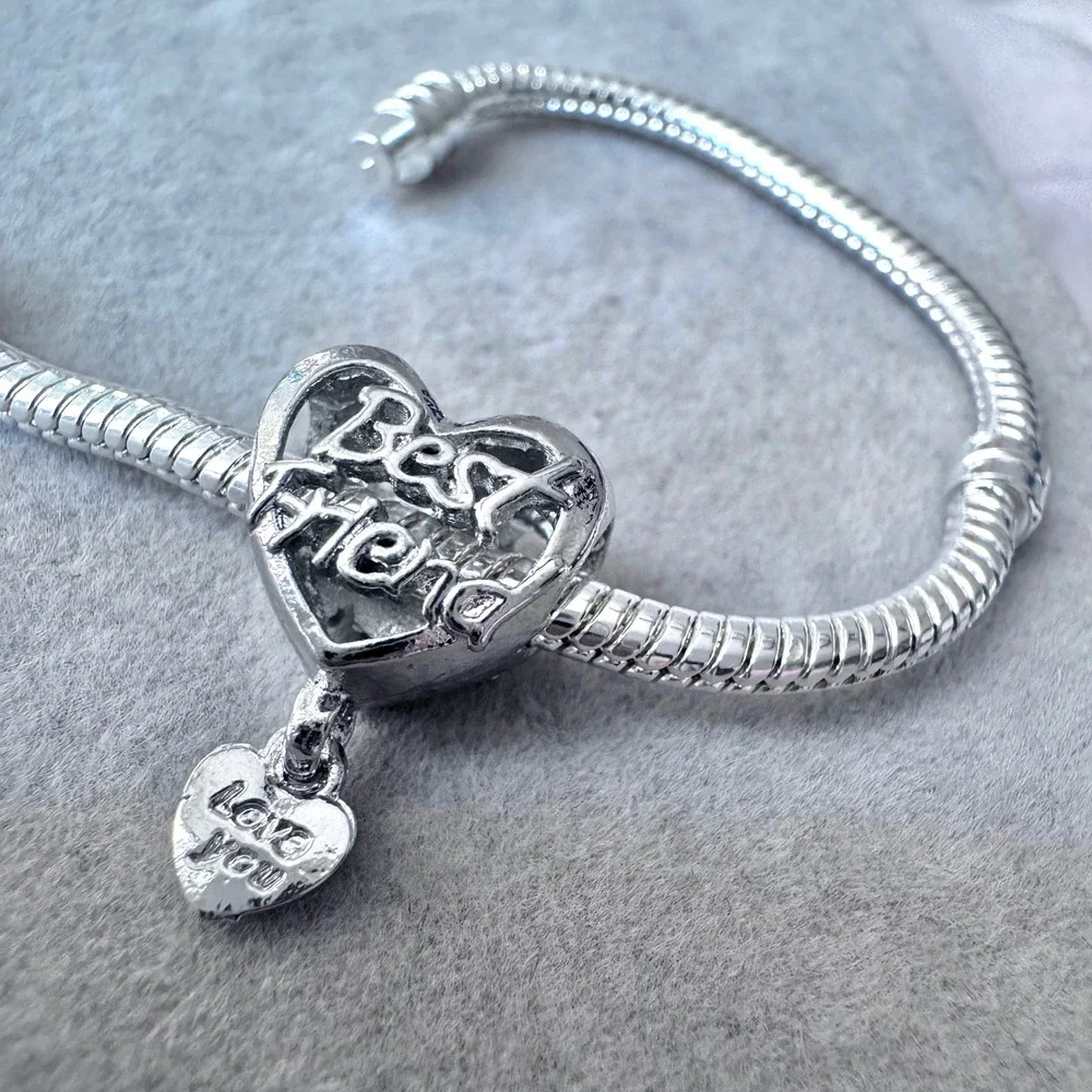 Best Friend Love‎ You Heart Dangle European Charm fits PANDORA